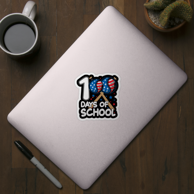 100 Days of School Baseball Lovers Student Teacher Men Women by Gendon Design